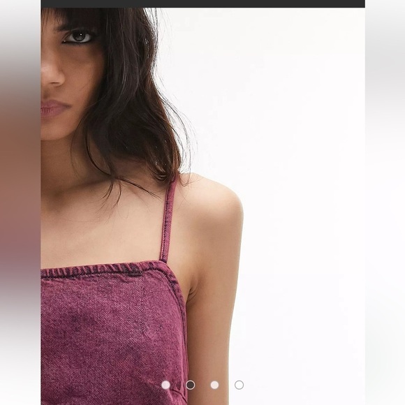 Topshop over dye denim dress in pink size 2 y2k Anthropologie J - Picture 4 of 13